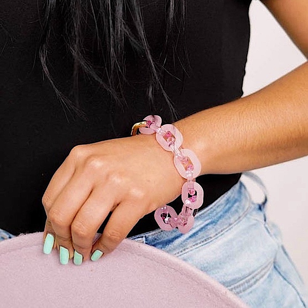 🆕🌿🩷CITY: PINK Oval Silicone Bracelet